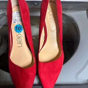 Calvin Klein Women's Red suede pumps